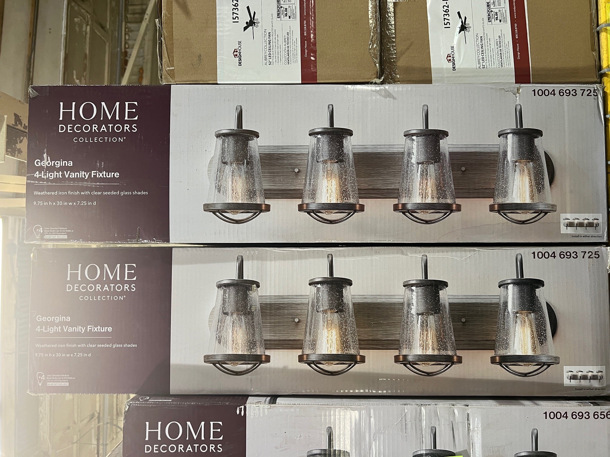 Home Decorators Collection Georgina 4 Light Vanity Fixture - Weathered Iron